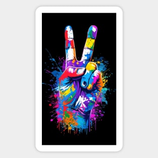 Graffiti Peace: Urban Pop Art Vibes Magnet